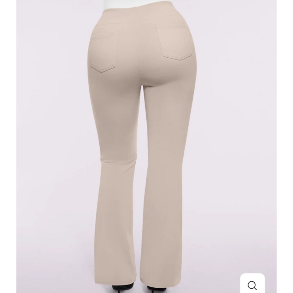 Shapellx AirSlim Back Pocket Flare Work Pant In Biege Size L - Picture 2 of 10